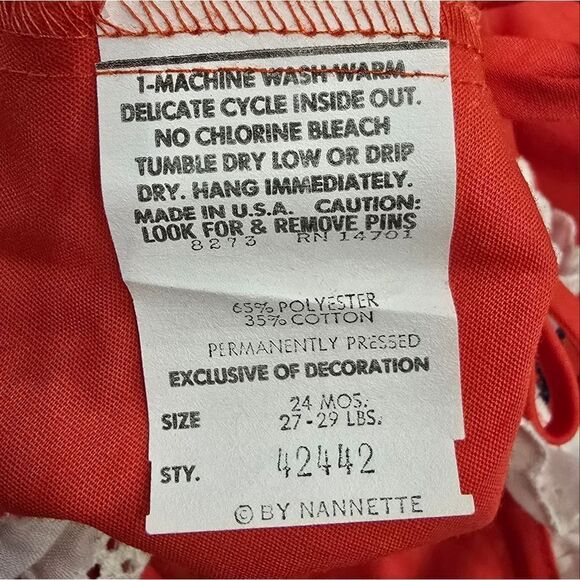 Vintage Nannette Side Tie Dress 24 Months - Picture 6 of 6